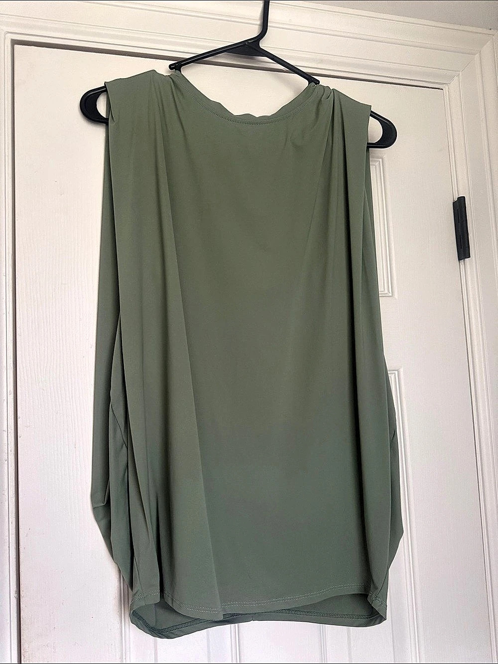 Halara Round Neck Ruched Cool Touch Yoga Tank Top-UPF50+ + Women's Sage Green